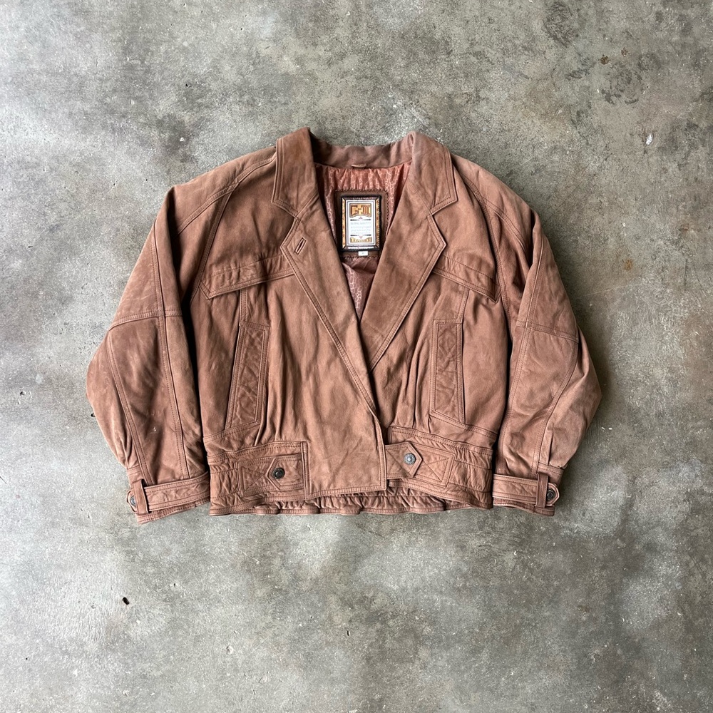 Global Identity Leather Jacket in Dusty Rose Brown